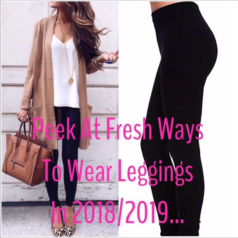 Black Fleece Lined Leggings - Picture 3 of 8